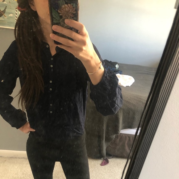 Navy jcrew blouse - Picture 1 of 6